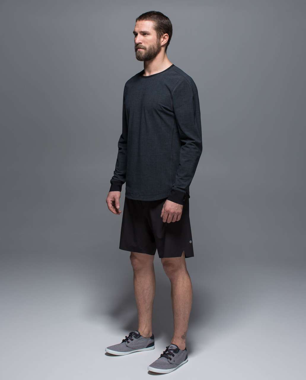 Lululemon Ocean Tech Long Sleeve - Scratch That Texture More Deep Coal / Black