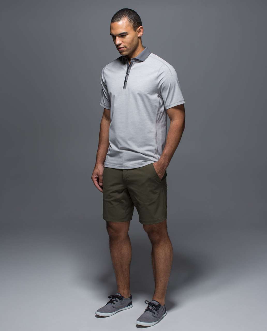 Lululemon Pivot Polo - Heathered Medium Grey / Slate - lulu fanatics