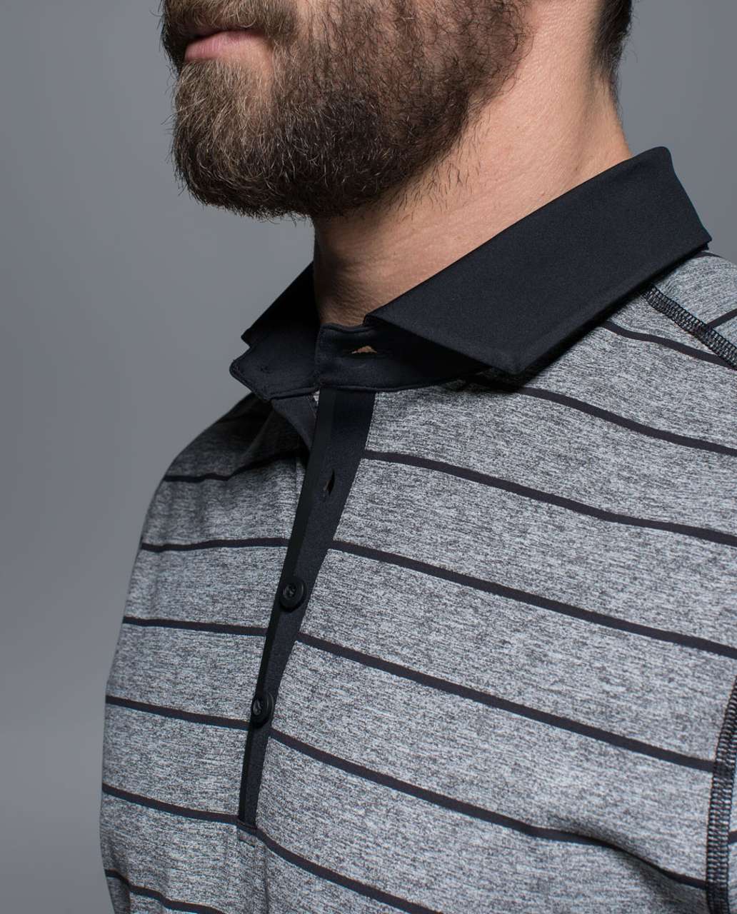 Lululemon Pivot Polo - Cayman Stripe Heathered Black