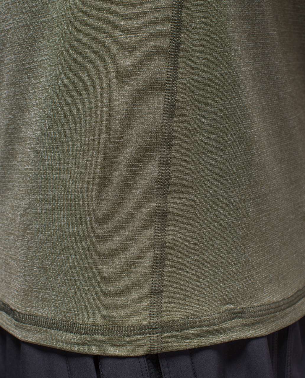 Lululemon Up Front Short Sleeve V - Heathered Fatigue Green / Black