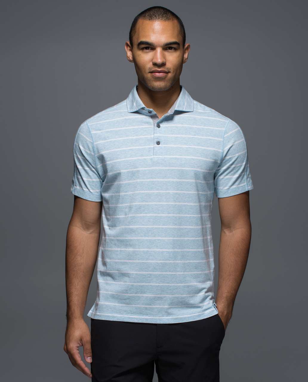 Lululemon Rival Polo - Cayman Stripe Heathered Ice Blue - lulu fanatics