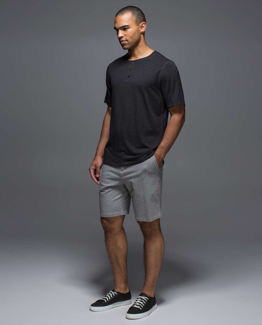 Lululemon Rival Henley - Heathered Black