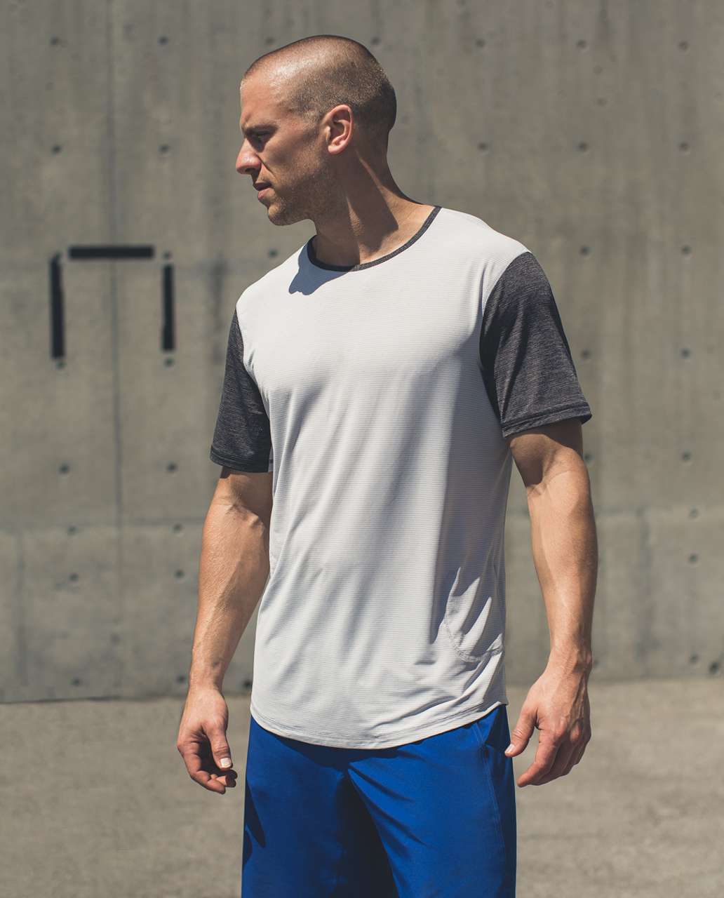 Lululemon Non-Stop Crew - Heathered Light Grey / Heathered Black