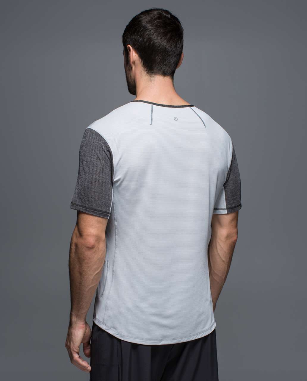 Lululemon Non-Stop Crew - Heathered Light Grey / Heathered Black