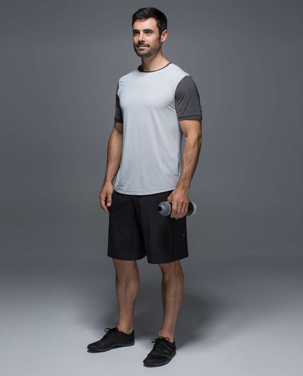 Lululemon Non-Stop Crew - Heathered Light Grey / Heathered Black