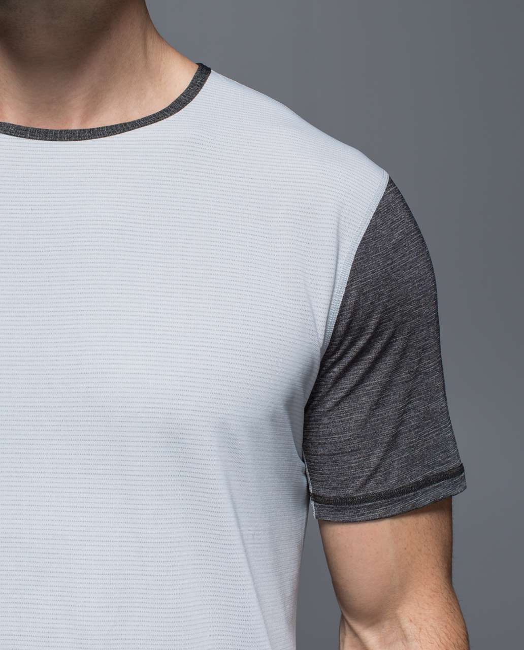 Lululemon Non-Stop Crew - Heathered Light Grey / Heathered Black