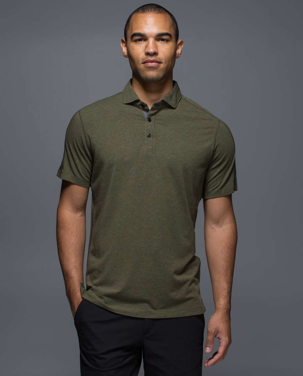 Lululemon Rival Polo - Heathered Fatigue Green