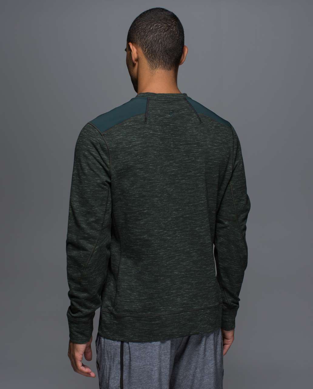 Lululemon Transit Long Sleeve V - Heathered Fuel Green / Fuel Green