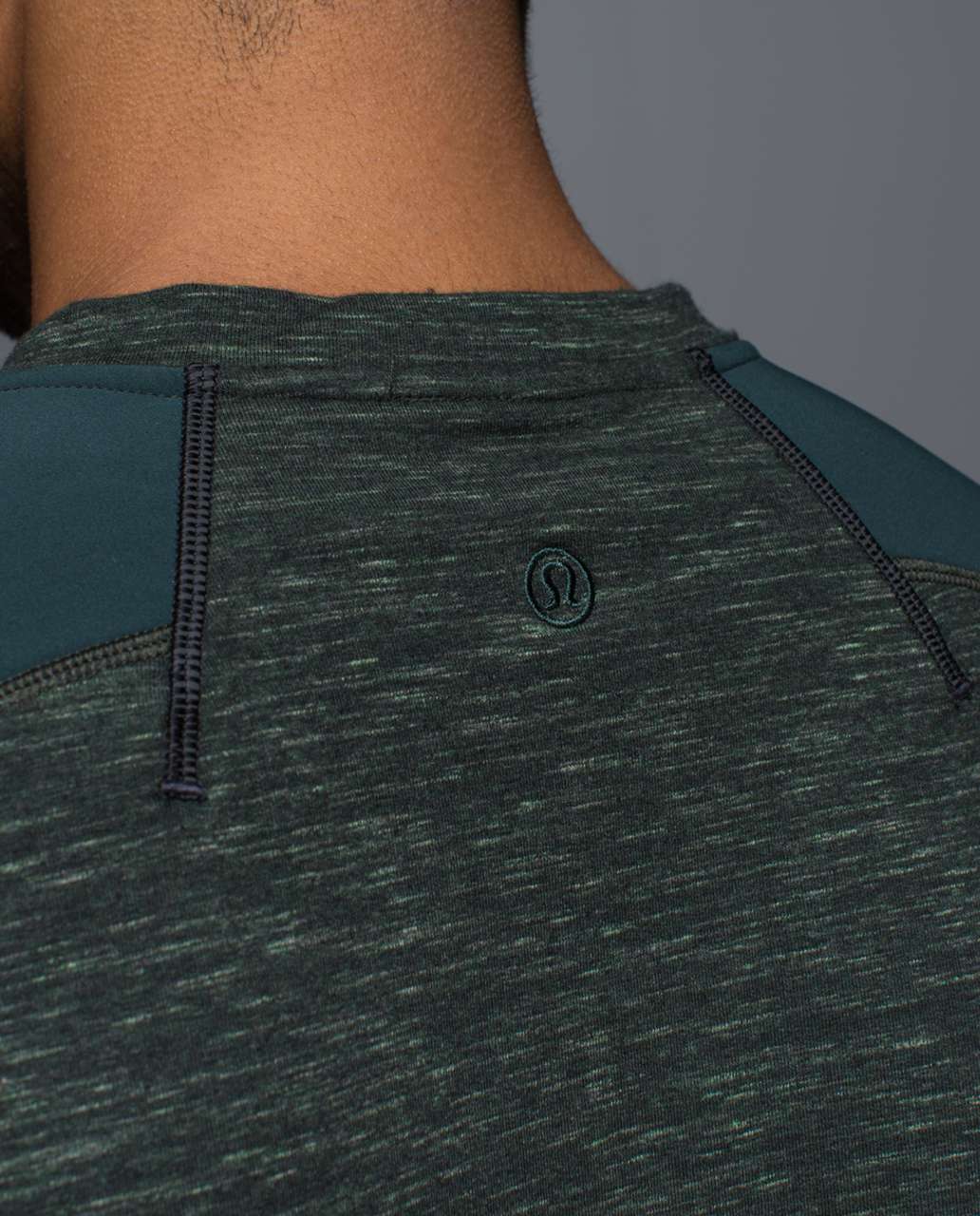 Lululemon Transit Long Sleeve V - Heathered Fuel Green / Fuel Green