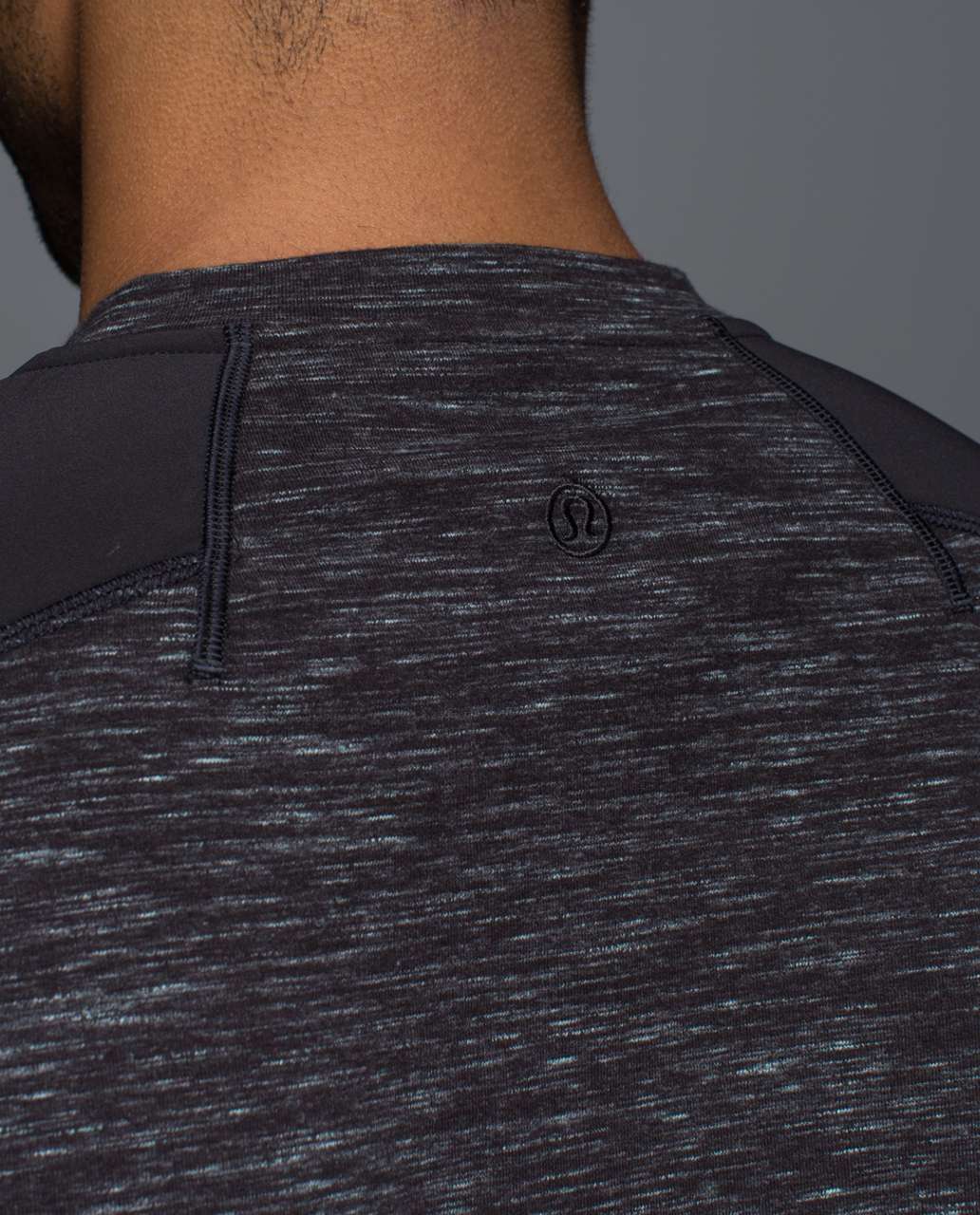 Lululemon Transit Long Sleeve V - Heathered Marled Black / Black