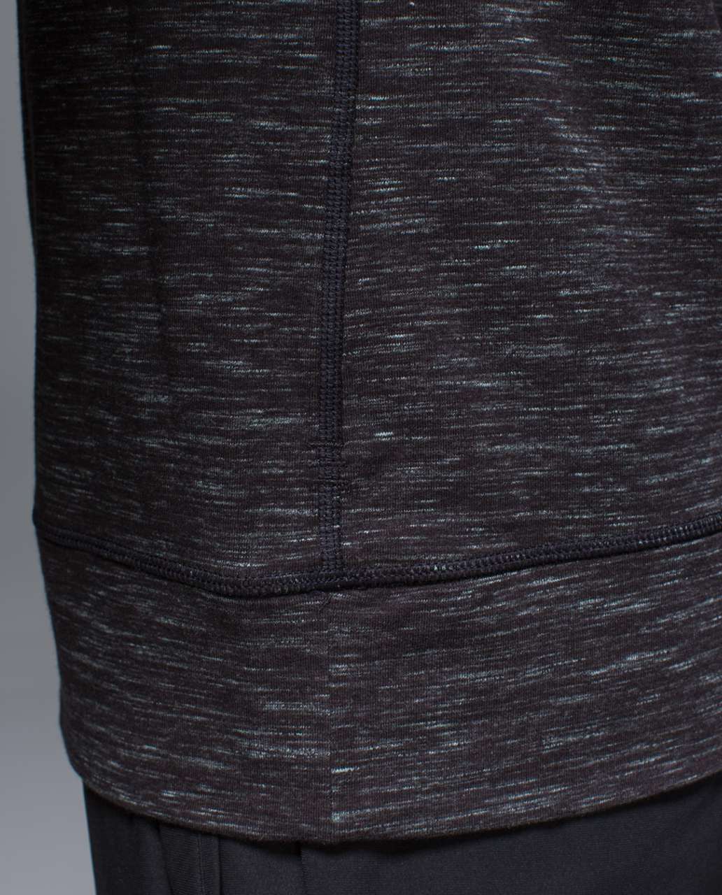 Lululemon Transit Long Sleeve V - Heathered Marled Black / Black