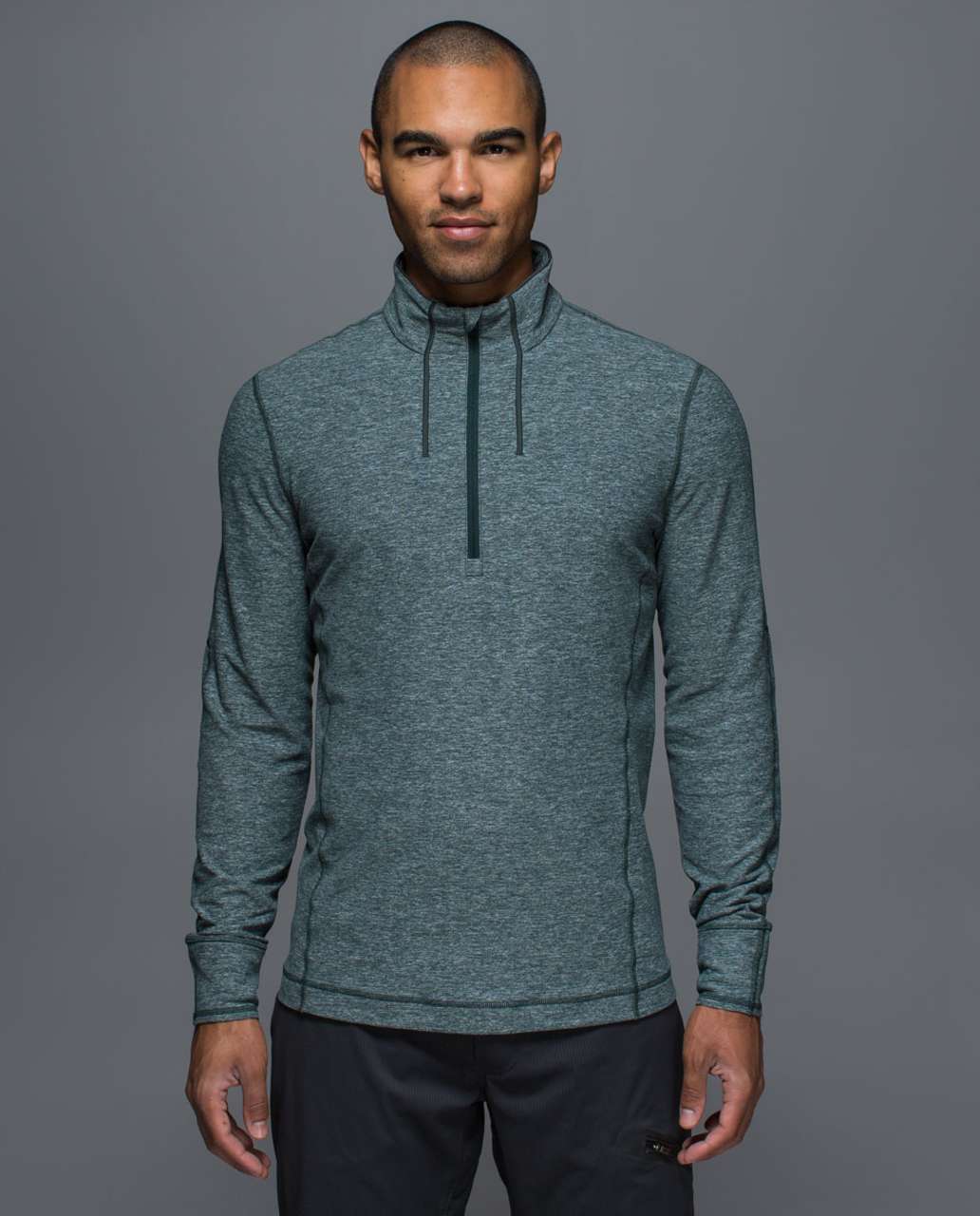 Lululemon Sweat Session 1/2 Zip - Heathered Fuel Green