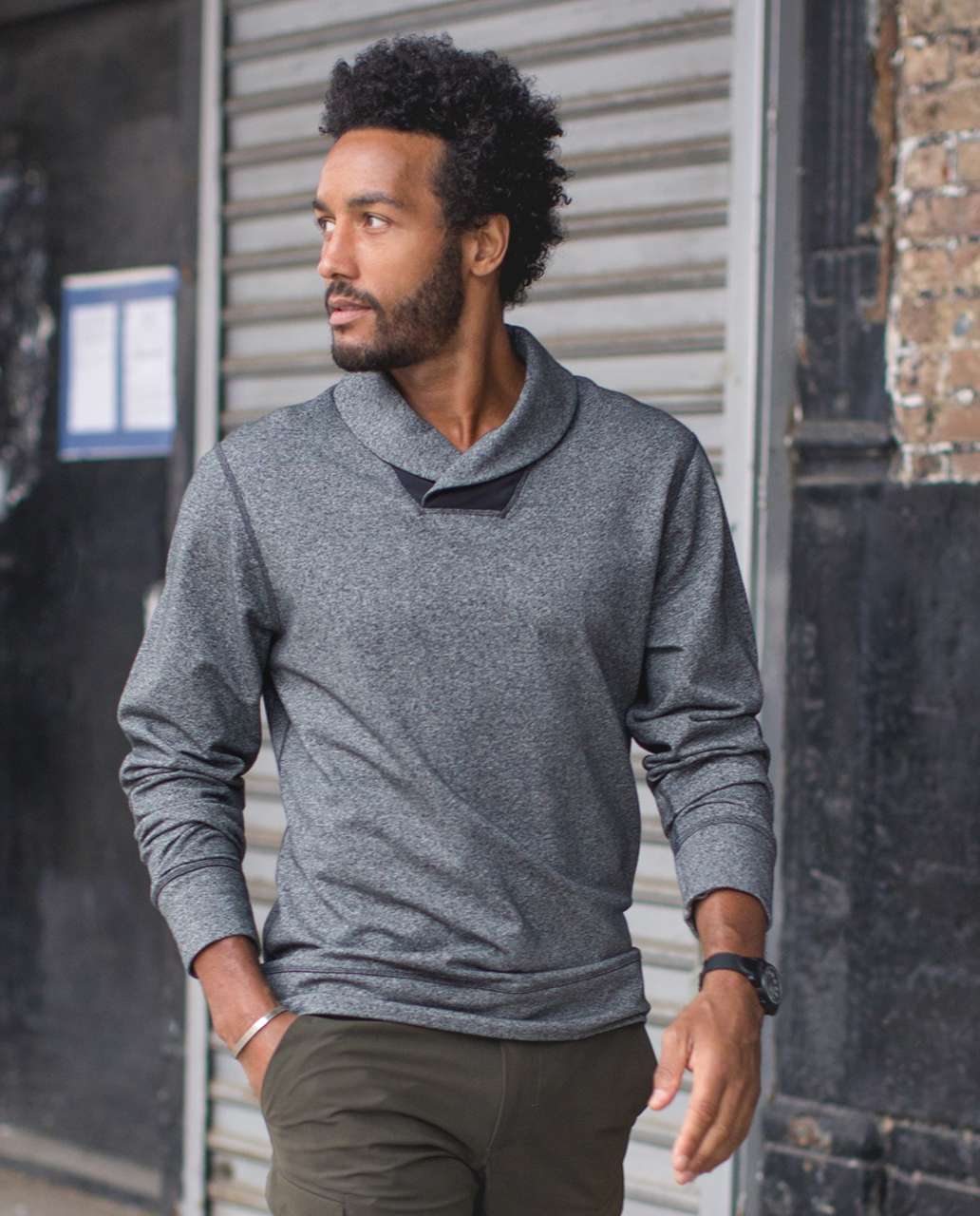 Lululemon Transit Sweater - Heathered Speckled Black / Black