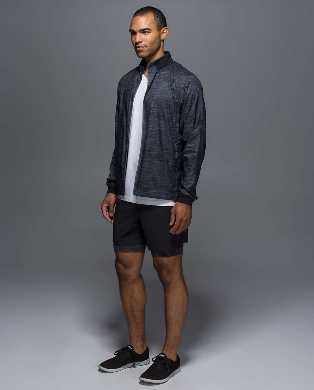 Lululemon Surge Jacket - Oki Heathered Print Black / Black