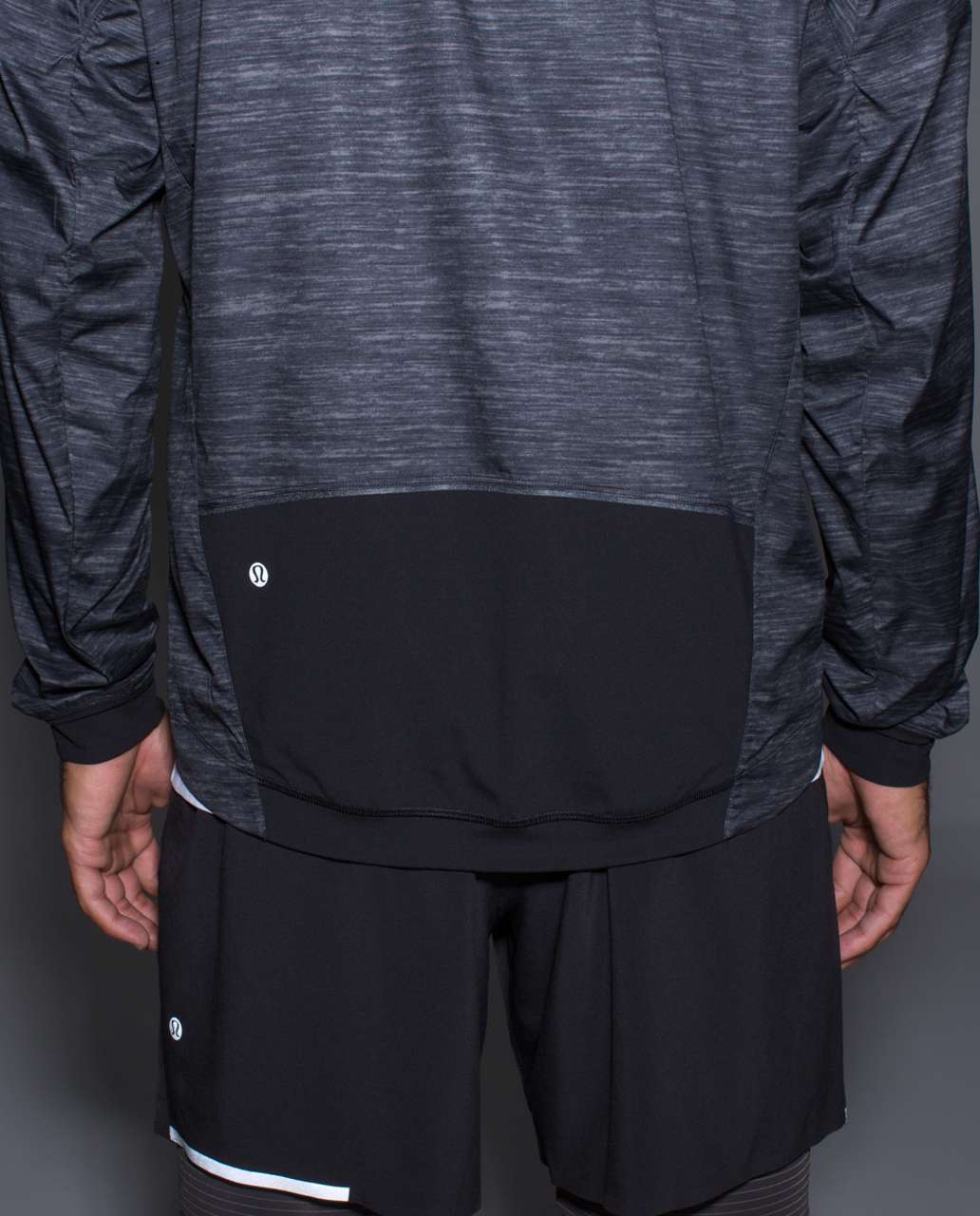 Lululemon Surge Jacket - Oki Heathered Print Black / Black - lulu fanatics