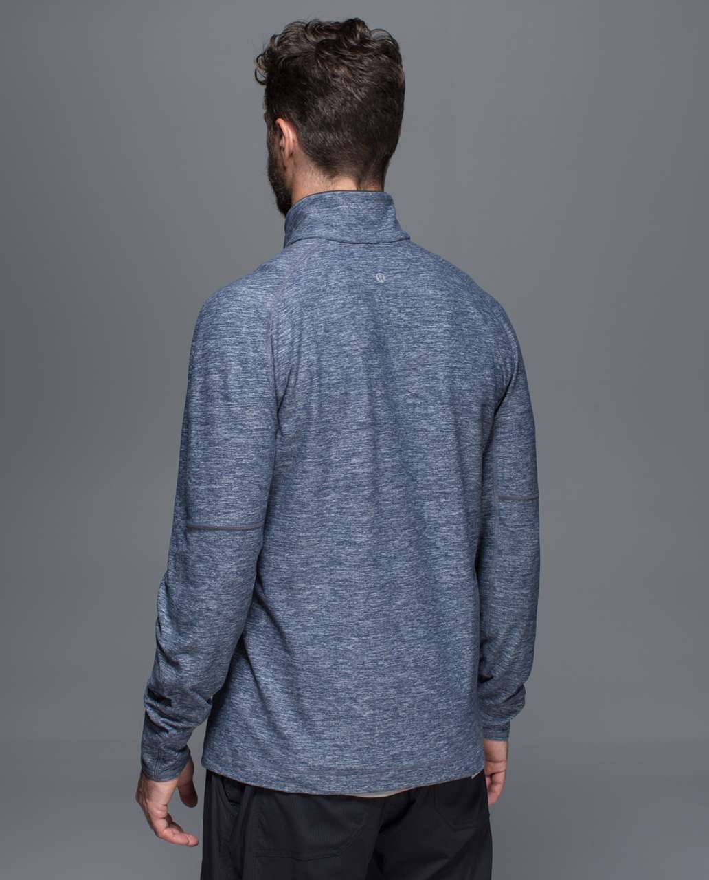 Lululemon Sweat Session 1/2 Zip - Mini Akido Stripe Heathered Black Heathered Inkwell / Heathered Inkwell