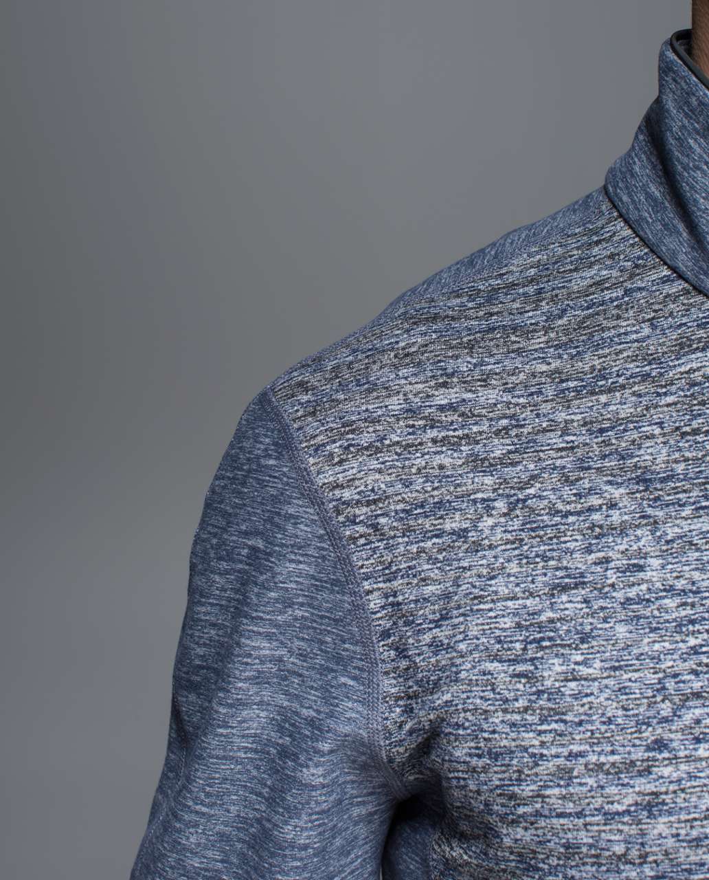 Lululemon Sweat Session 1/2 Zip - Mini Akido Stripe Heathered Black Heathered Inkwell / Heathered Inkwell