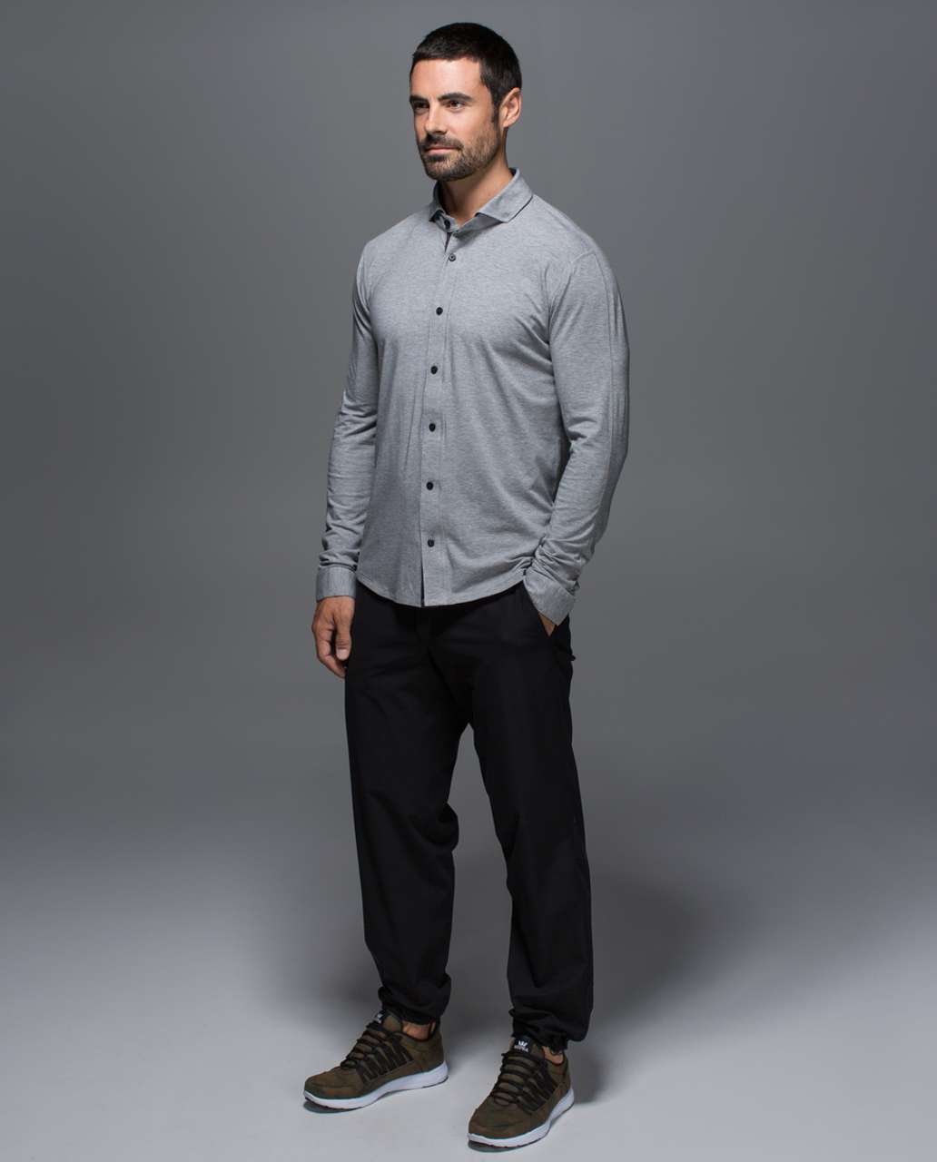 Lululemon Rival Button Up - Heathered Medium Grey