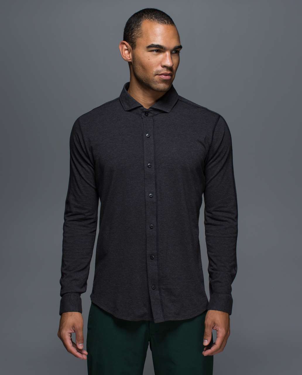 Lululemon Rival Button Up - Heathered Black