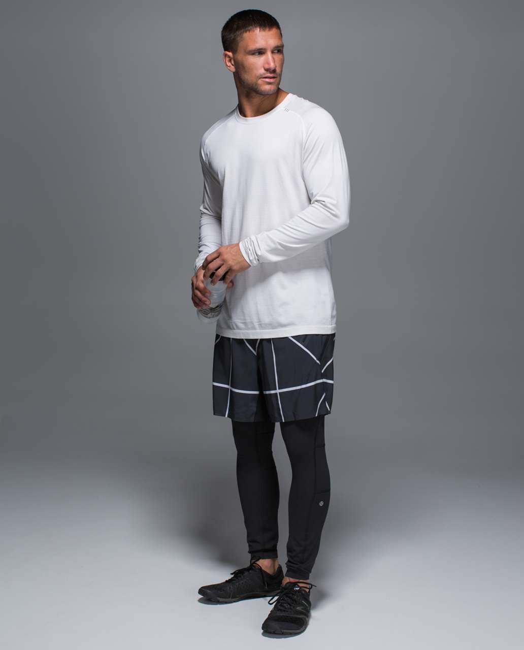 Lululemon Surge Tight 2-in-1 - Hyper Harageo White Black / Black