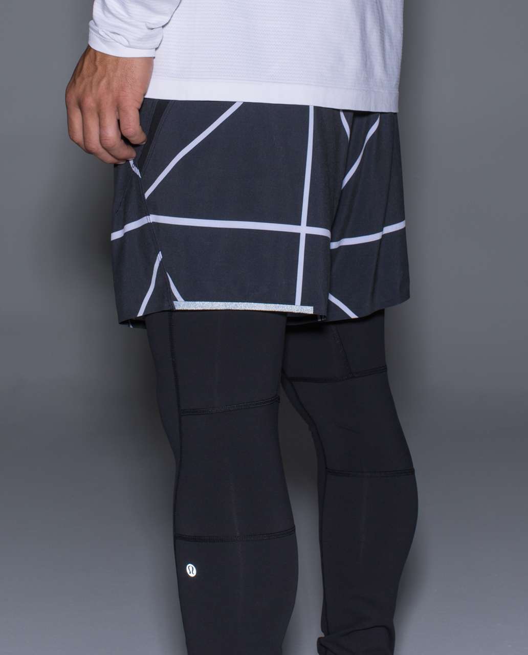 Lululemon Surge Tight 2-in-1 - Hyper Harageo White Black / Black