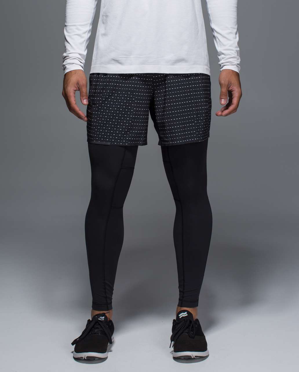 Lululemon Surge Tight 2-in-1 - Digi Geo Jay Grey Black / Black - lulu ...