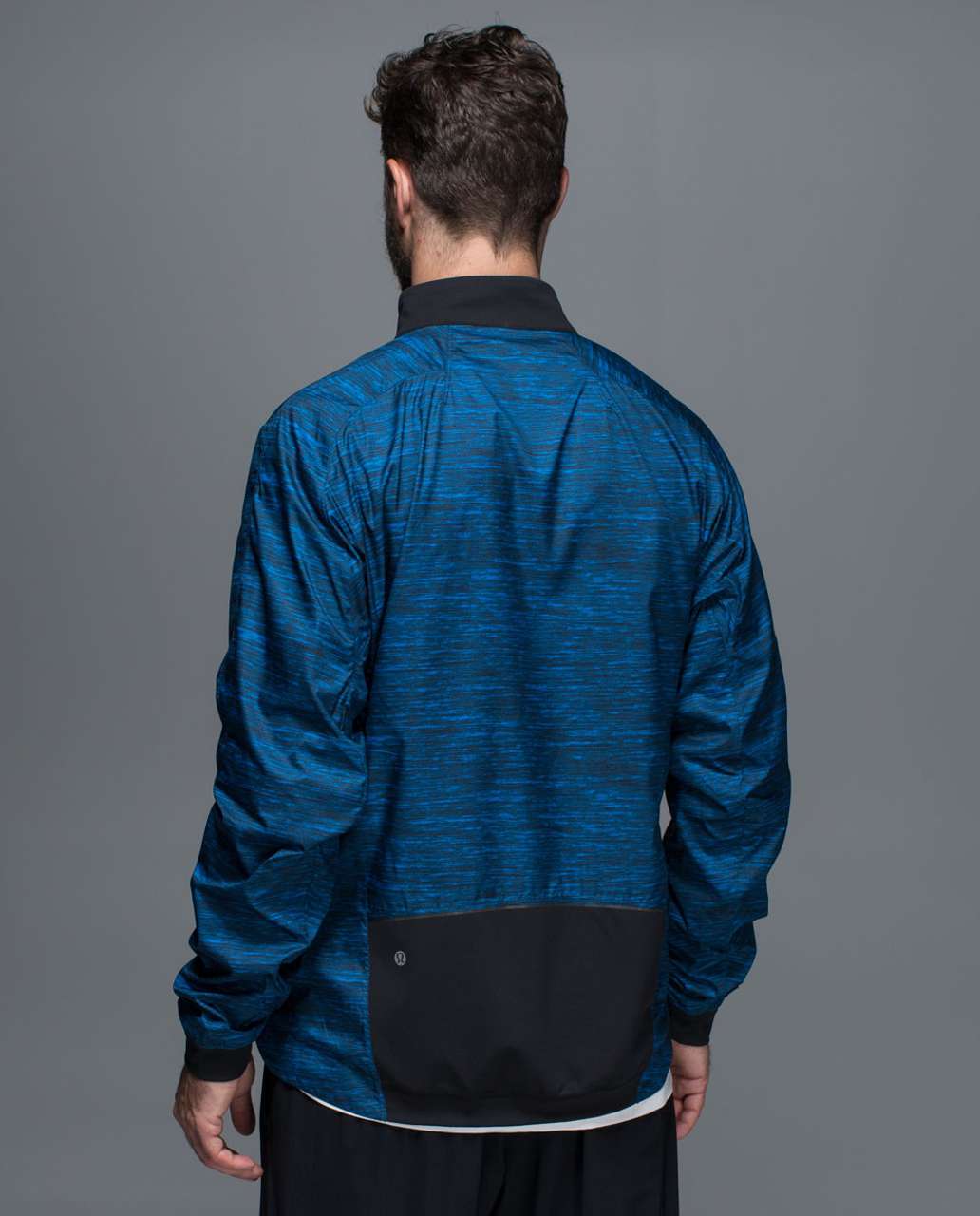 Lululemon Surge Jacket - Oki Heathered Print Black Teacup Blue