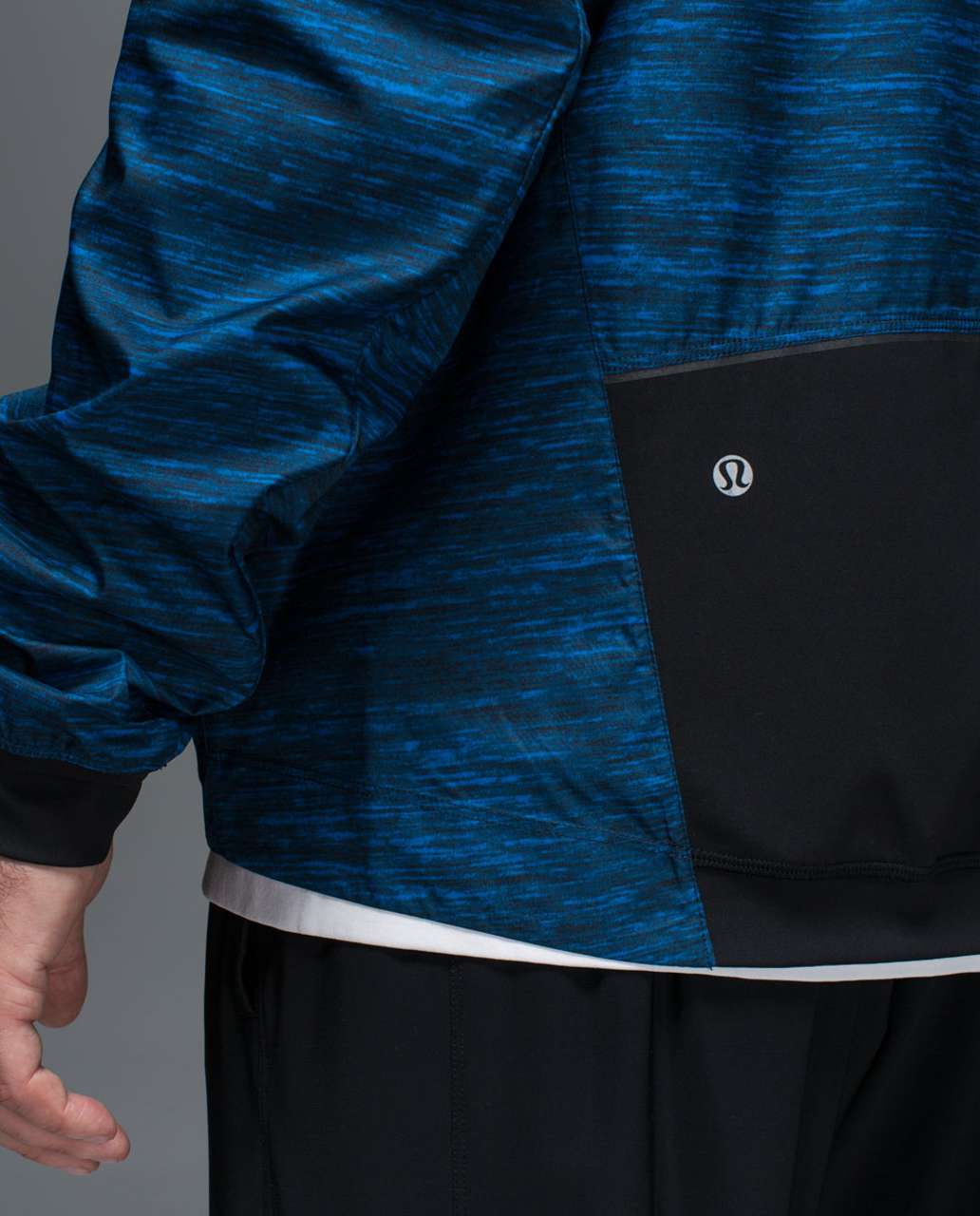 Lululemon Surge Jacket - Oki Heathered Print Black Teacup Blue