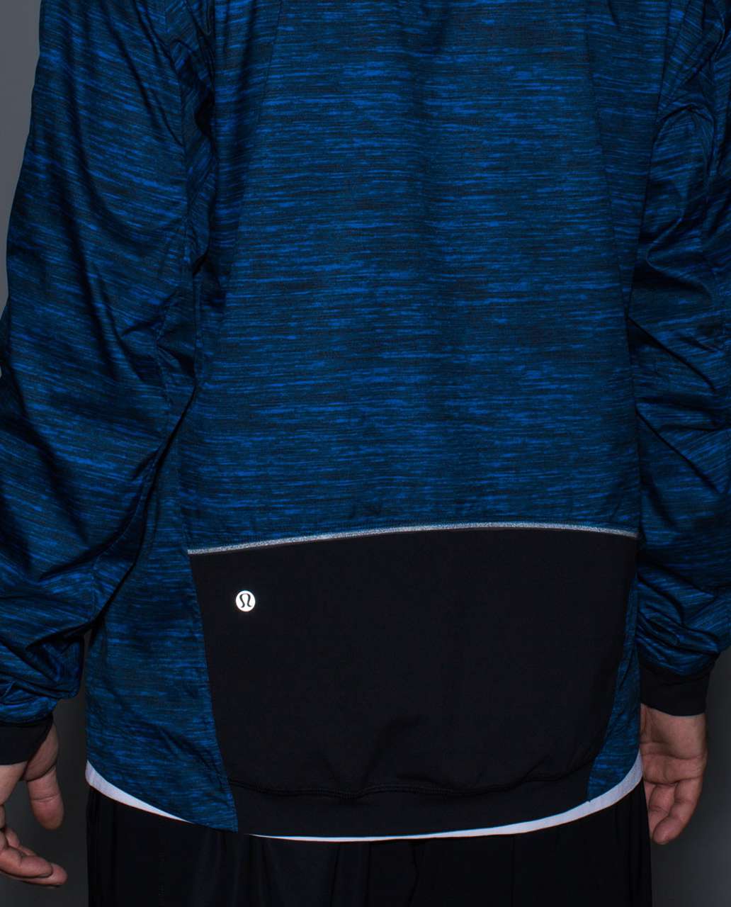 Lululemon Surge Jacket - Oki Heathered Print Black Teacup Blue