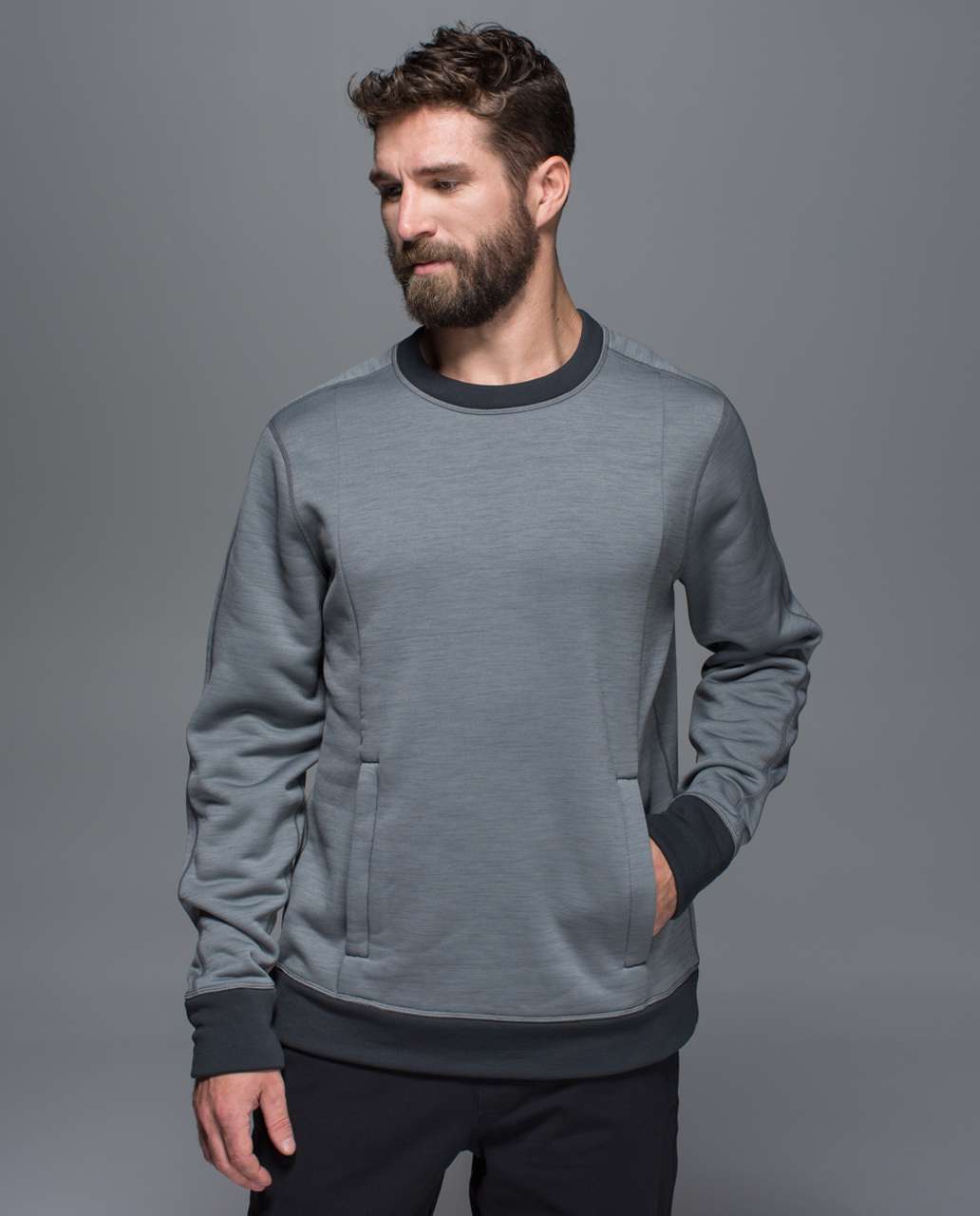 Lululemon Revolution Crew - Heathered Slate / Deep Coal