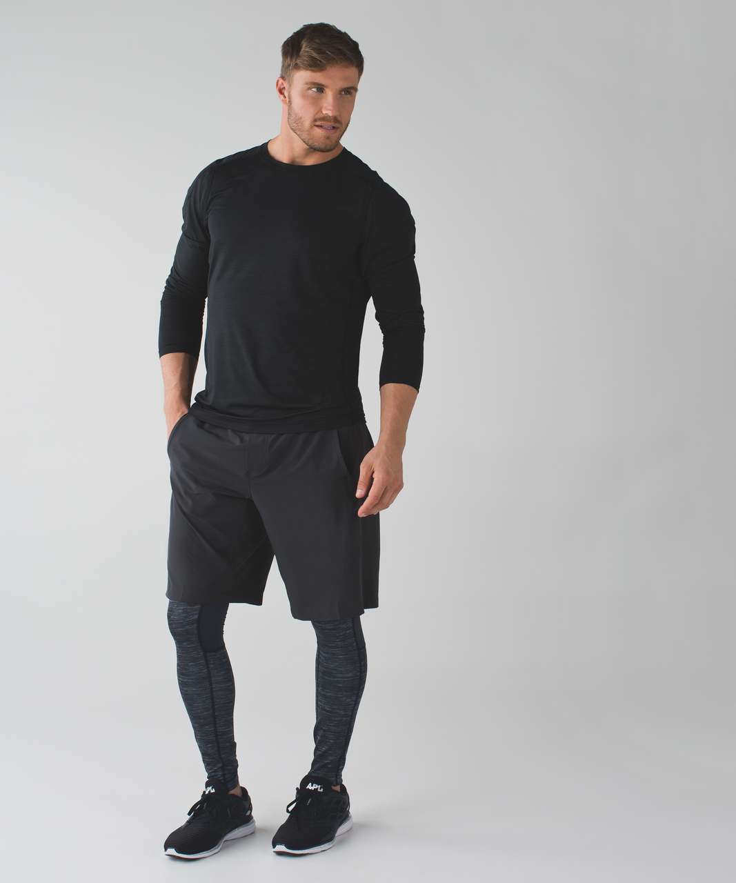 Lululemon Surge Tight - Oki Heathered Print Black / Deep Coal - lulu  fanatics