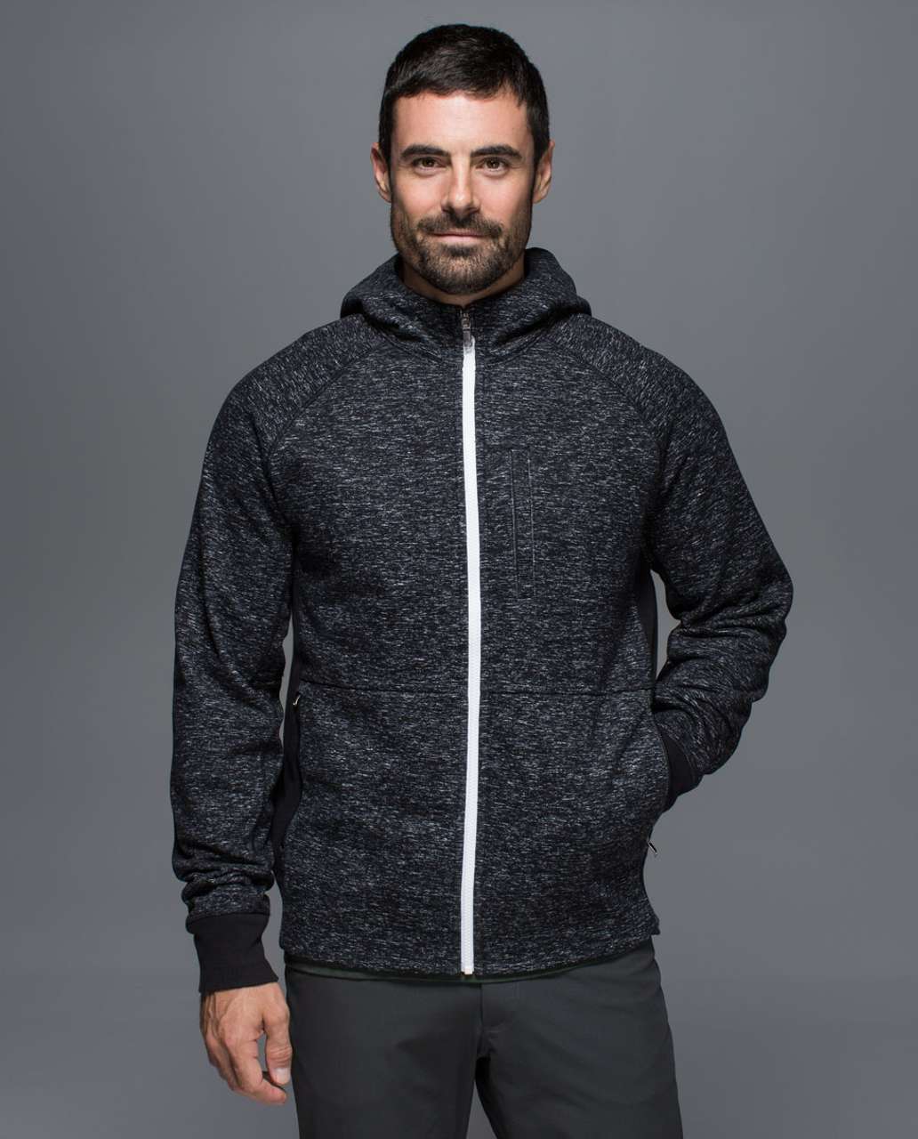 Lululemon Best Coast Hoodie - Needles Texture White Black / Black