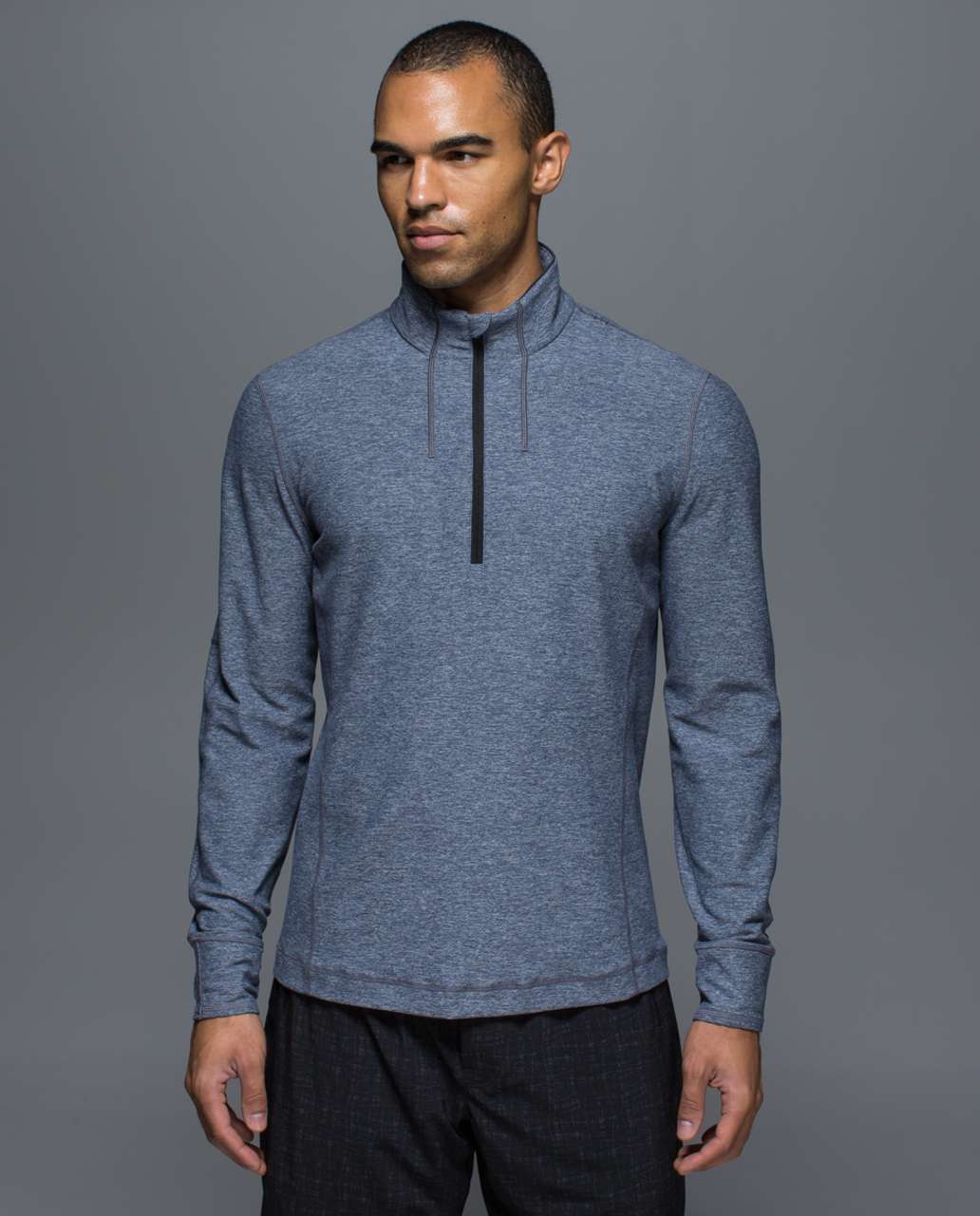 Lululemon Sweat Session 1/2 Zip *Silver - Heathered Inkwell