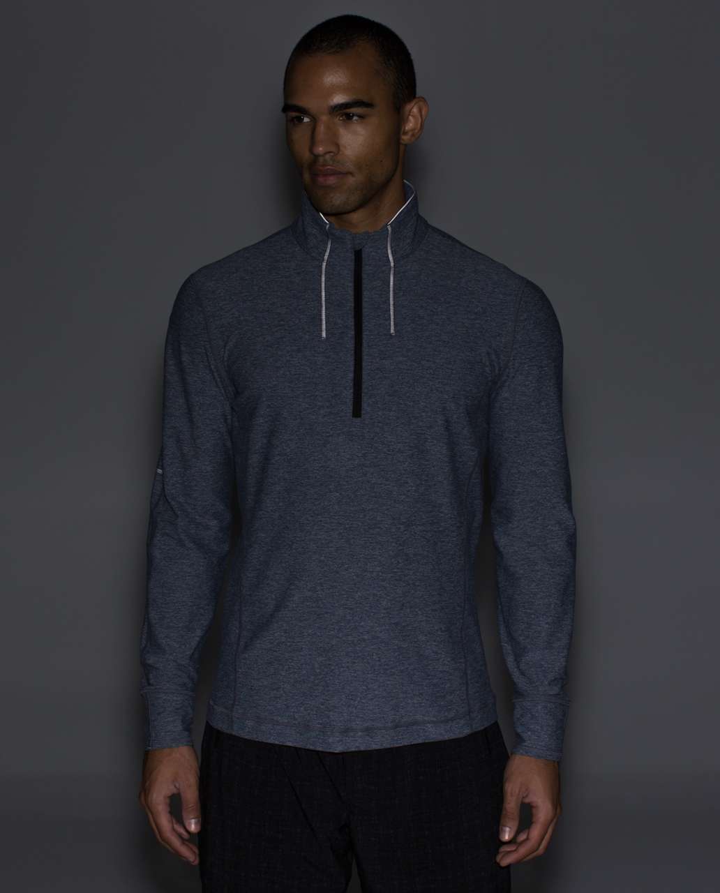 Lululemon Sweat Session 1/2 Zip *Silver - Heathered Inkwell