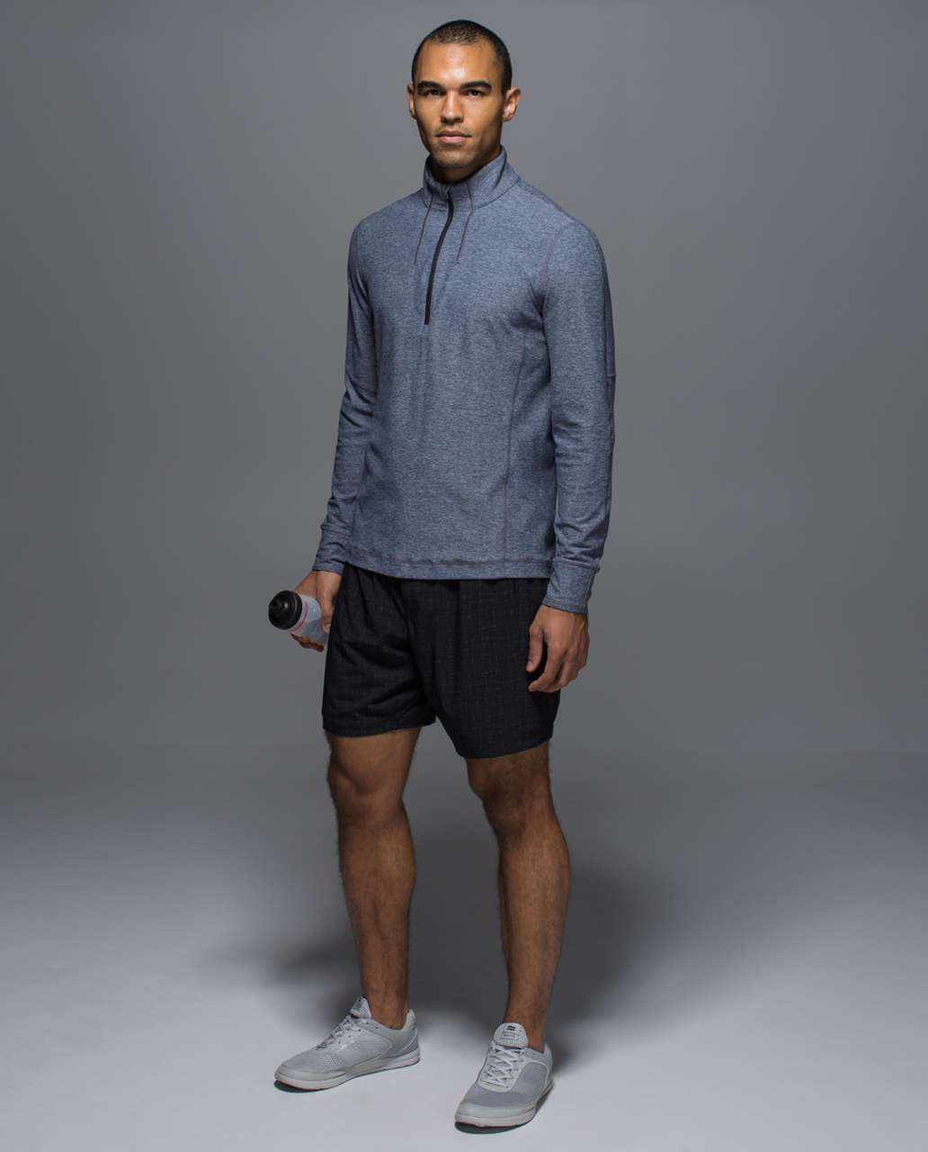 Lululemon Sweat Session 1/2 Zip *Silver - Heathered Inkwell