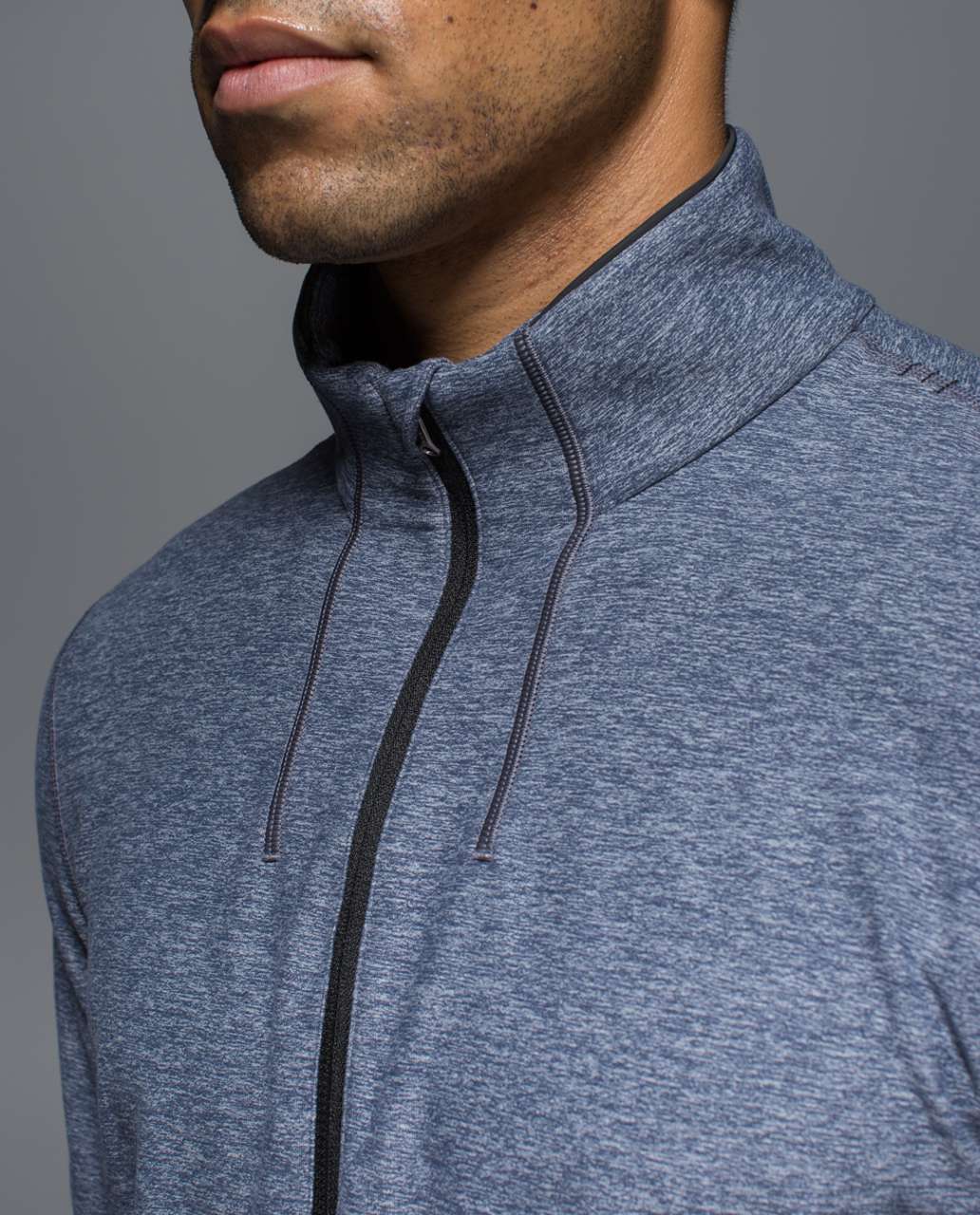 Lululemon Sweat Session 1/2 Zip *Silver - Heathered Inkwell