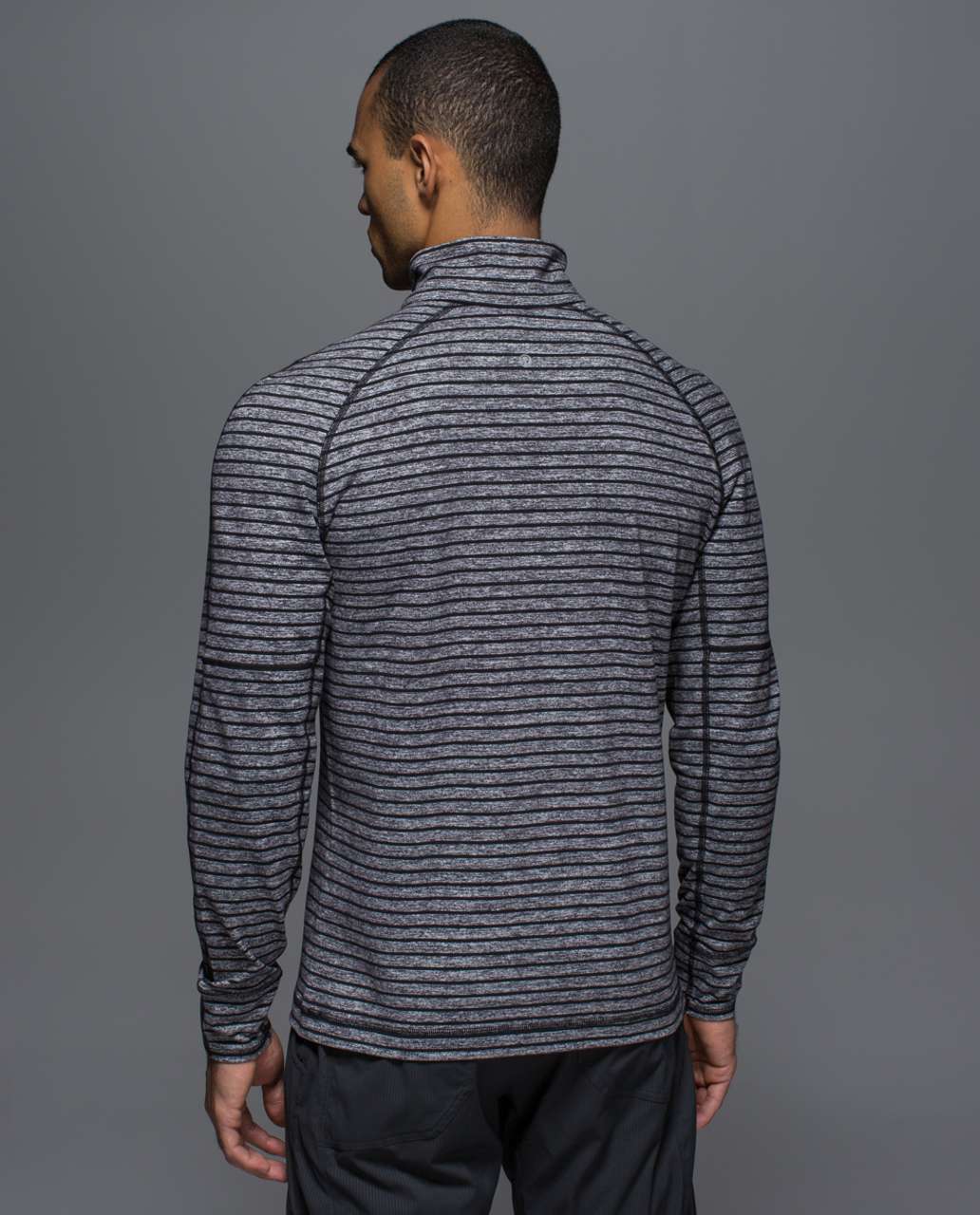 Lululemon Sweat Session 1/2 Zip - Raven Stripe Black Heathered Black