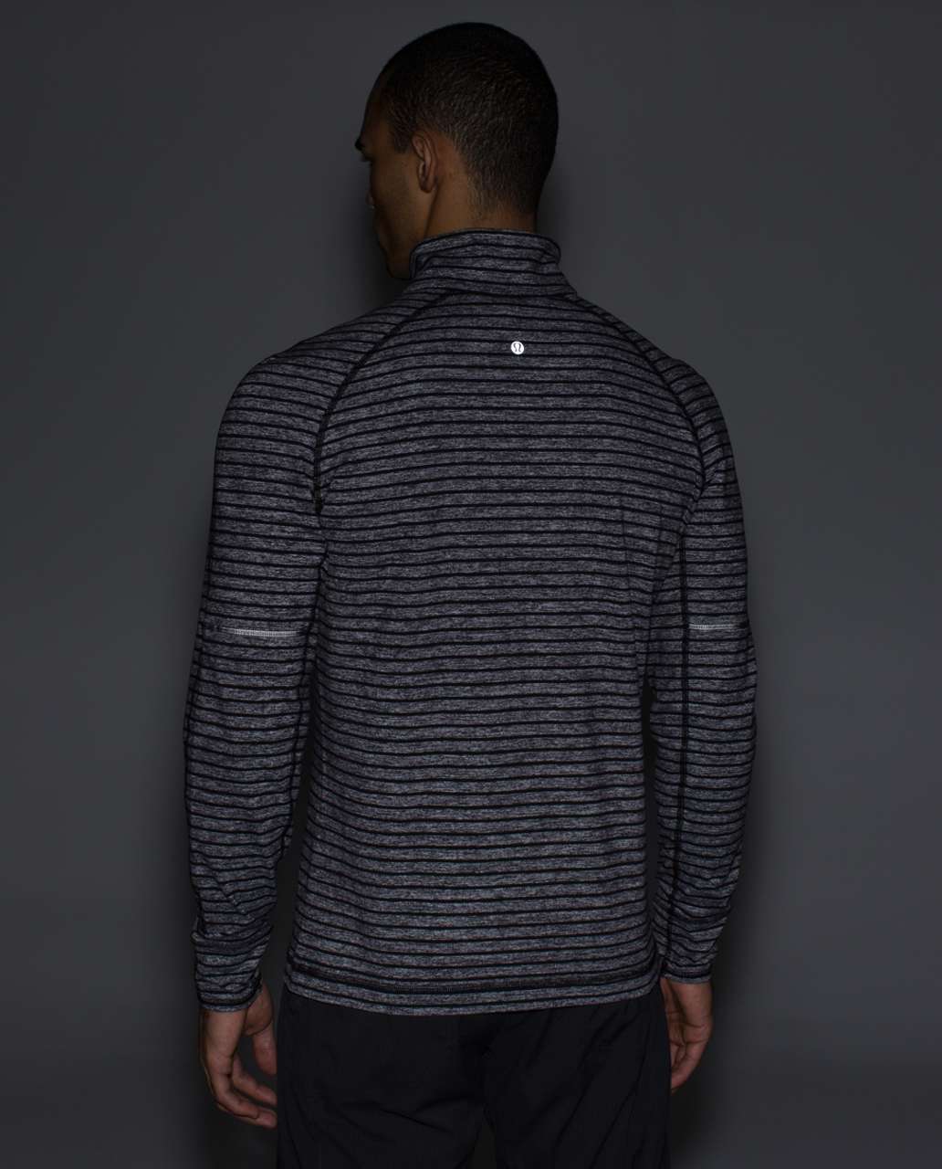 Lululemon Sweat Session 1/2 Zip - Raven Stripe Black Heathered Black