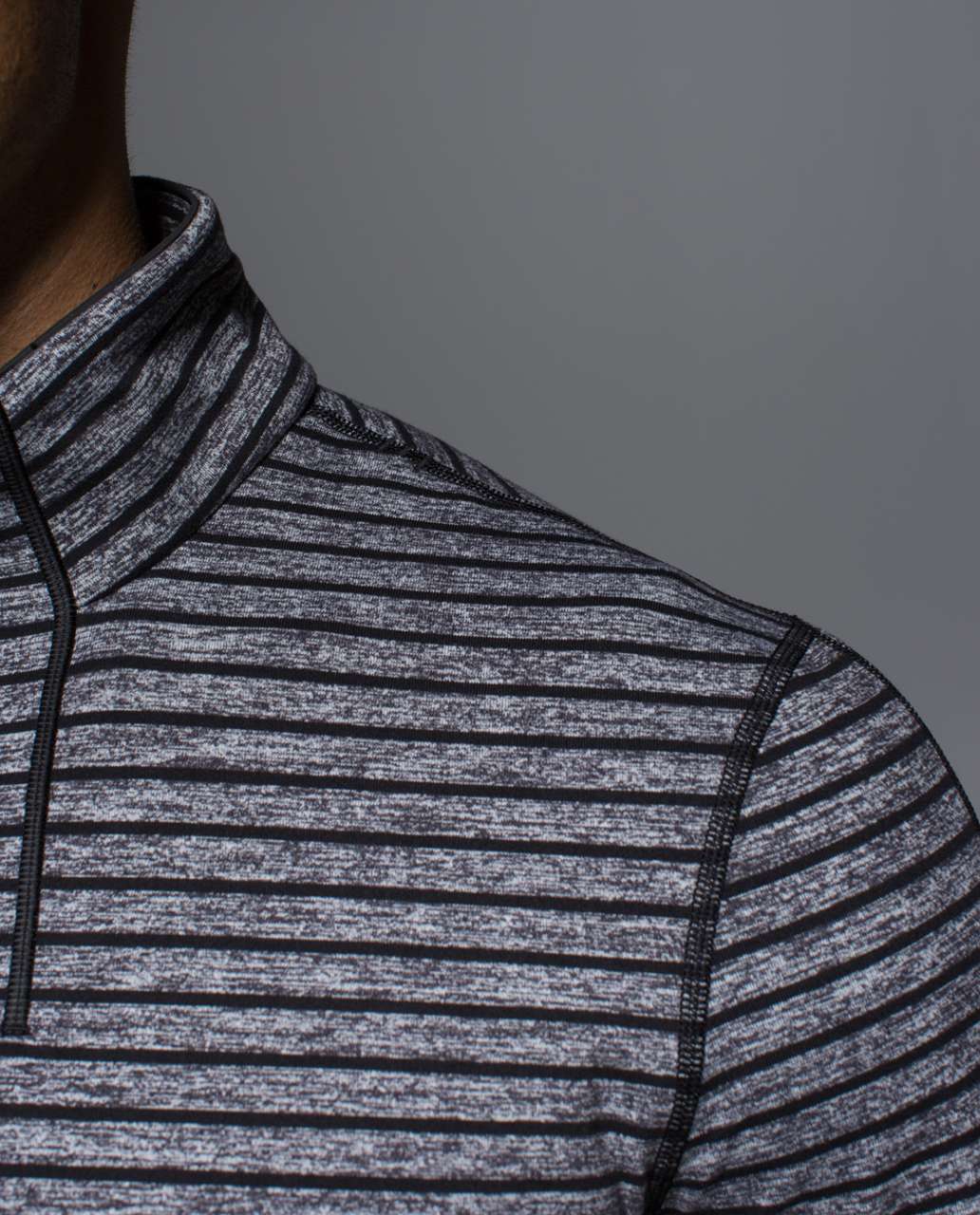 Lululemon Sweat Session 1/2 Zip - Raven Stripe Black Heathered Black