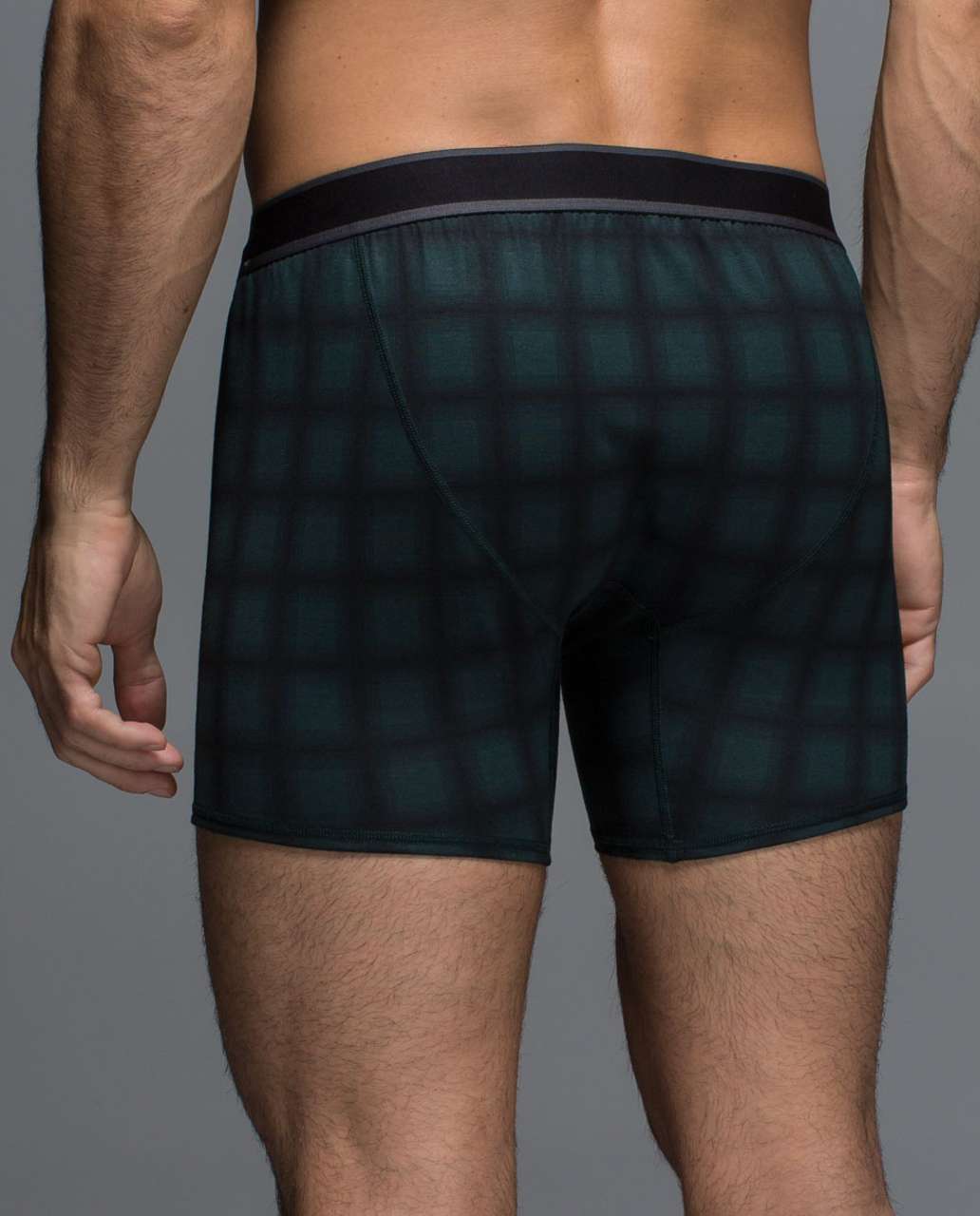 Lululemon No Boxer Boxer - Lynn Check Printed Fuel Green Black