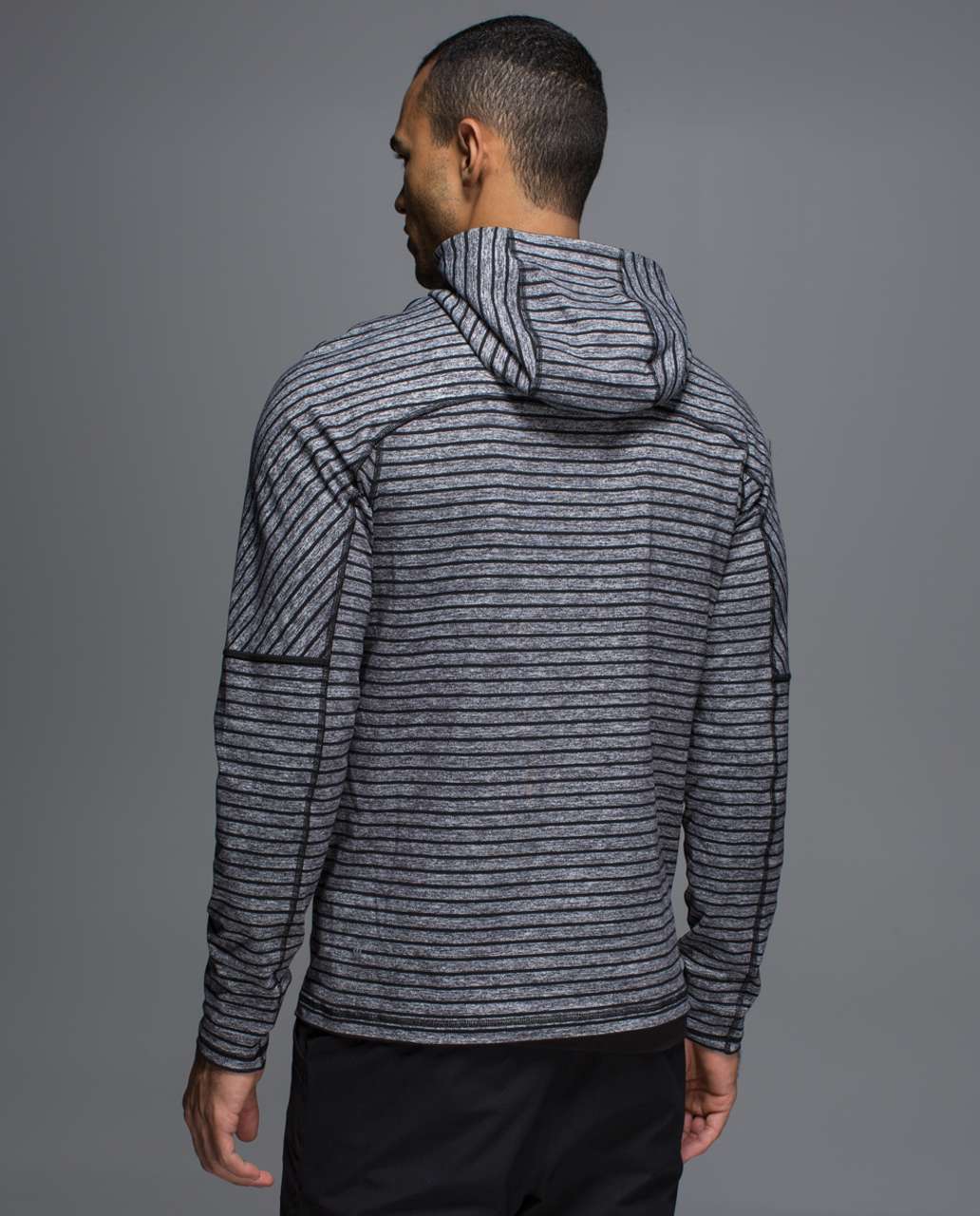 Lululemon Sweat Session Hoodie - Raven Stripe Black Heathered Black