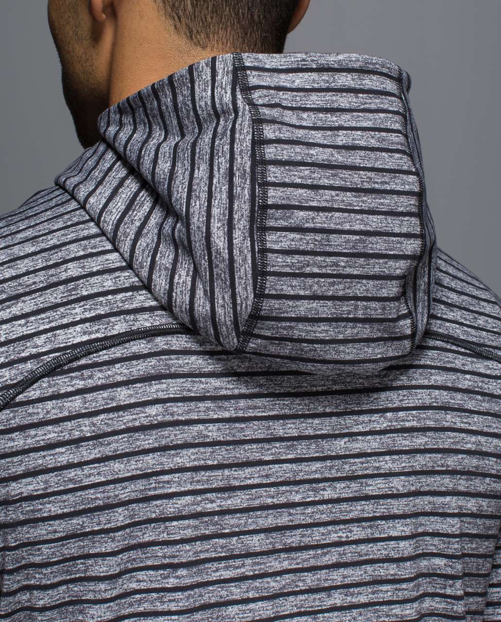 Lululemon Sweat Session Hoodie - Raven Stripe Black Heathered Black