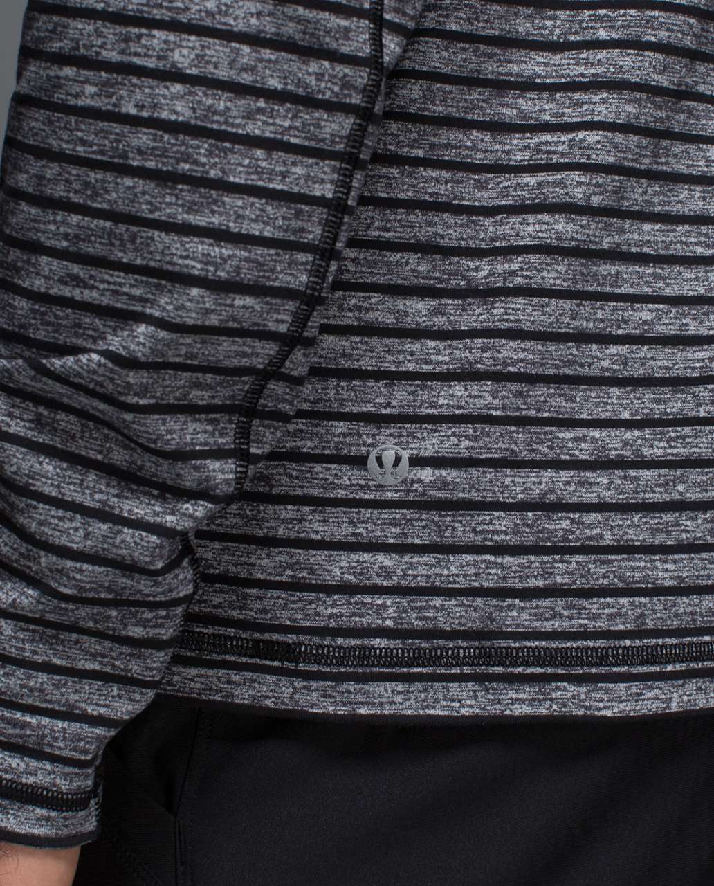 Lululemon Sweat Session Hoodie - Raven Stripe Black Heathered Black