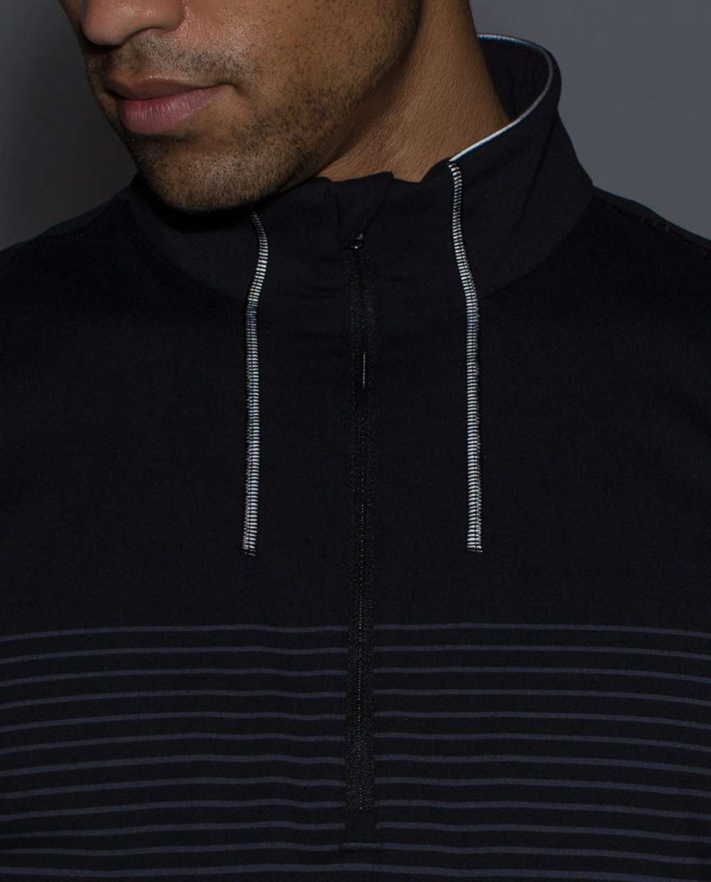 Lululemon Sweat Session 1/2 Zip - Ombre Stripe Black Coal