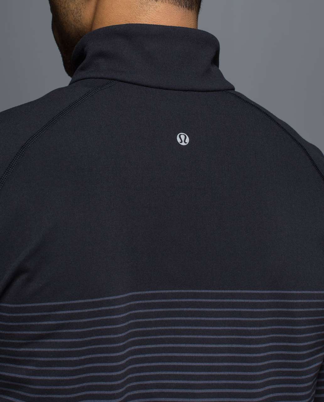 Lululemon Sweat Session 1/2 Zip - Ombre Stripe Black Coal