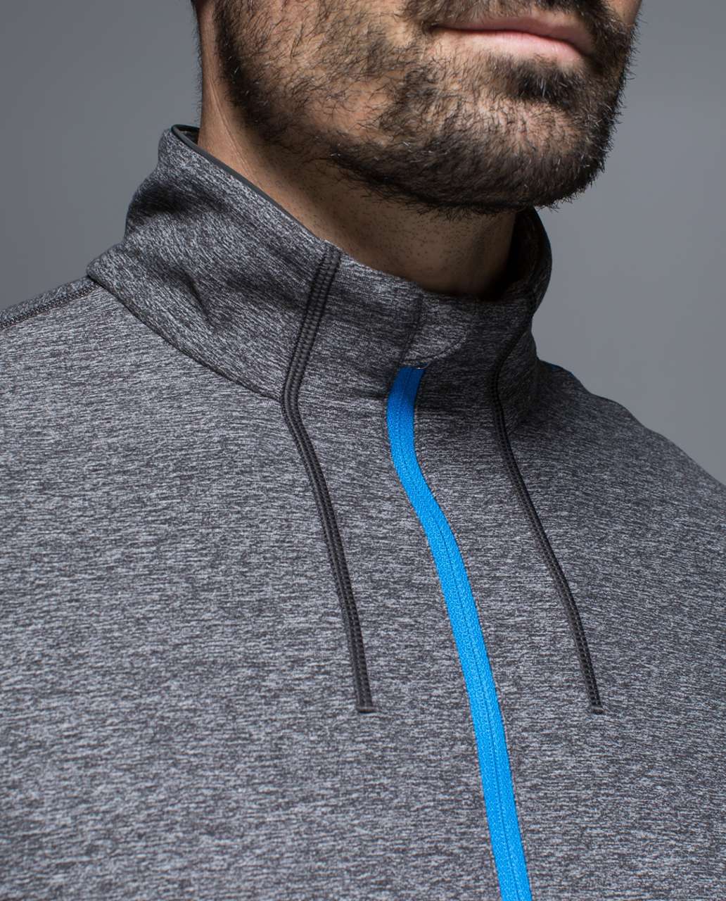 Lululemon Sweat Session 1/2 Zip *Silver - Heathered Black / Cornflower