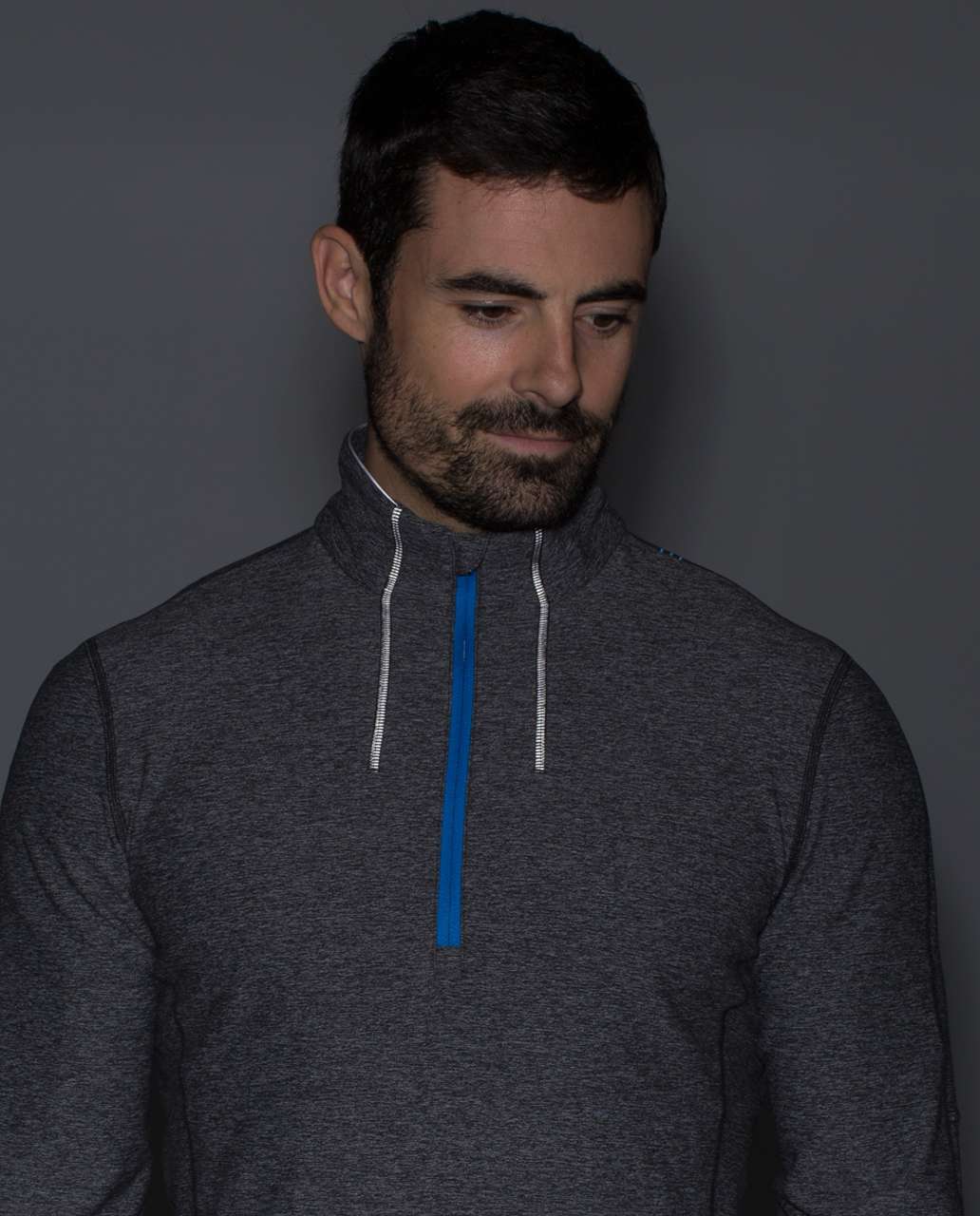 Lululemon Sweat Session 1/2 Zip *Silver - Heathered Black / Cornflower