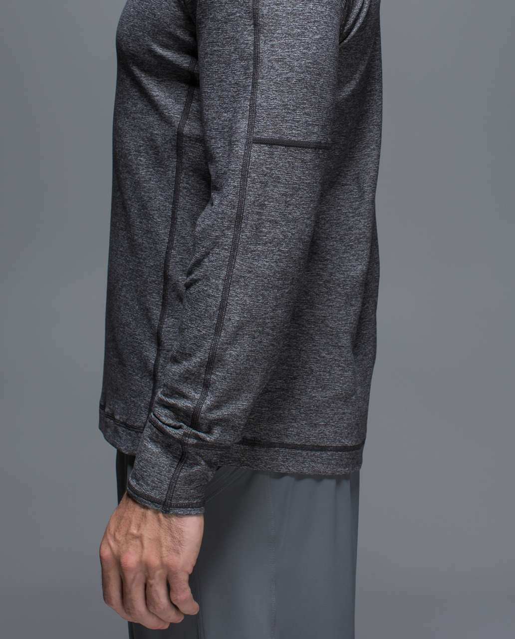 Lululemon Sweat Session 1/2 Zip *Silver - Heathered Black / Cornflower