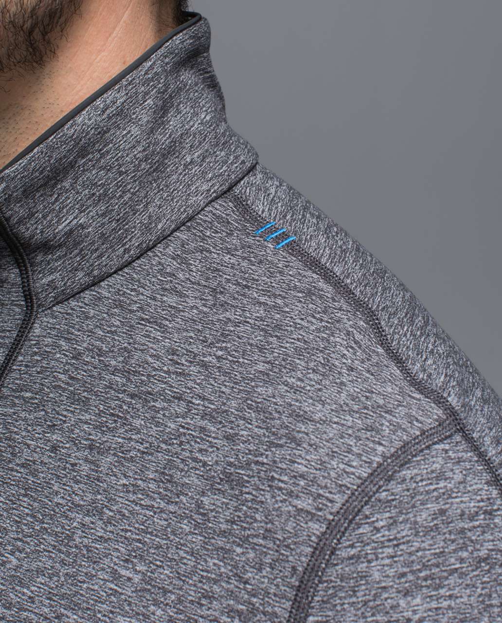 Lululemon Sweat Session 1/2 Zip *Silver - Heathered Black / Cornflower