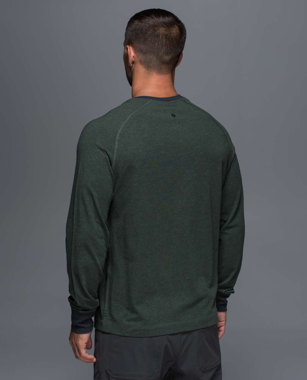 Lululemon Rival Long Sleeve - Heathered Deep Jungle / Heathered Black